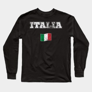 Italy Italia Flag Vintage Sports Gift Long Sleeve T-Shirt